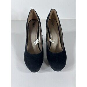Mossimo Women Black Faux Suede Platform Heels Stiletto Size 9.5 Round Toe Party